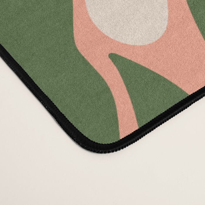 Oh, Daisy! Peach, off-white, purple and green Desk Mat Gallery Image 4