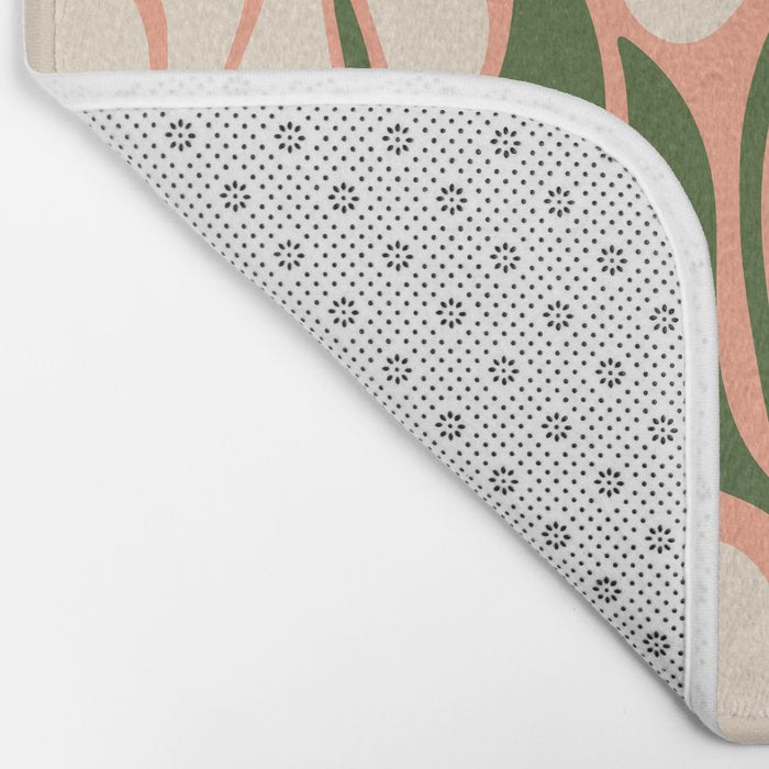 Oh, Daisy! Peach, off-white, purple and green Bath Mat Gallery Image 2