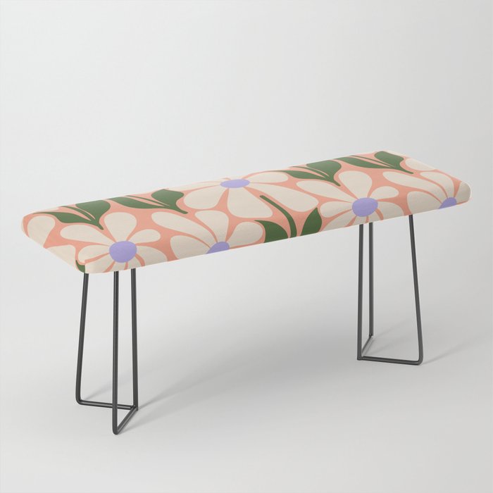 Oh, Daisy! Peach, off-white, purple and green Bench Gallery Image 1