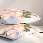 Oh, Daisy! Peach, off-white, purple and green Pillow Sham Gallery Image 3