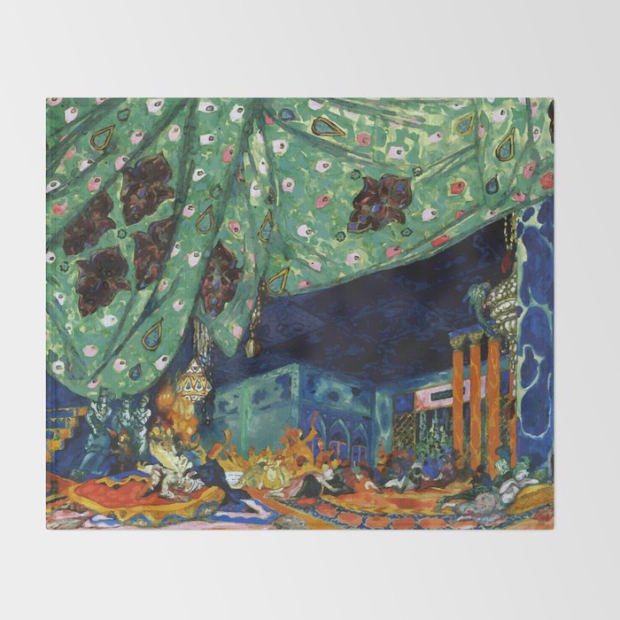 Scheherazade Rimsky-Korsakov Ballet Léon Bakst Throw Blanket Gallery Image 2