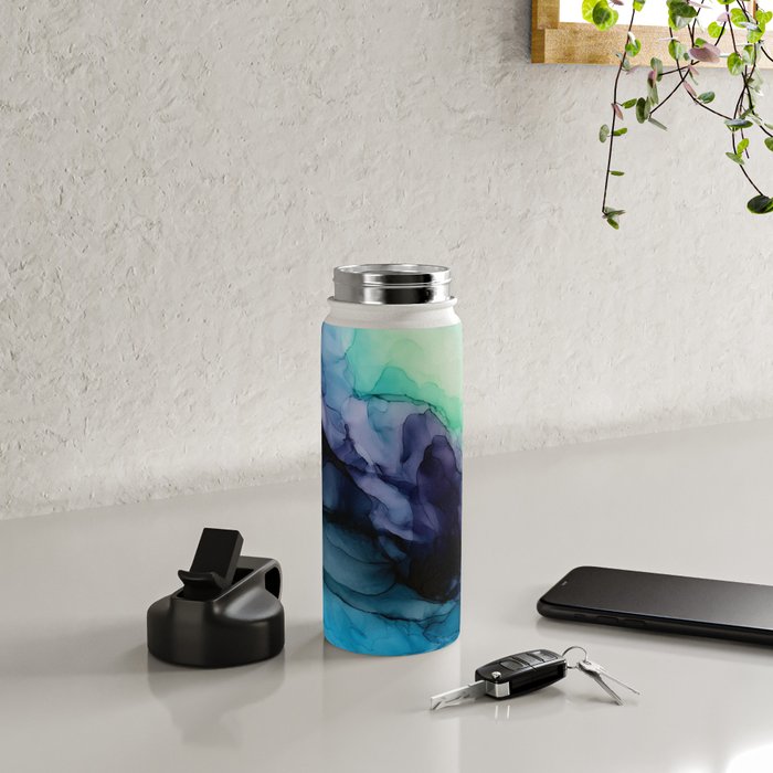Sweet Pea Pastel Abstract Chaos | Calming Fluid Art Water Bottle Gallery Image 4