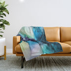 Sweet Pea Pastel Abstract Chaos | Calming Fluid Art Throw Blanket Gallery Image 1