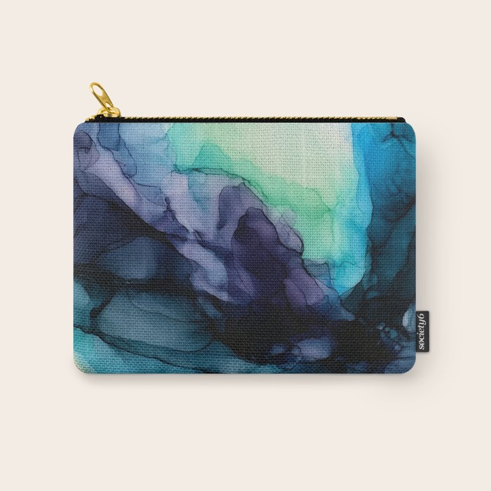 Sweet Pea Pastel Abstract Chaos | Calming Fluid Art Carry All Pouch Gallery Image 1