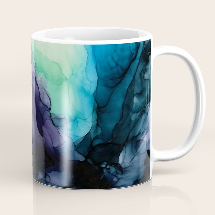Sweet Pea Pastel Abstract Chaos | Calming Fluid Art Coffee Mug Gallery Image 1