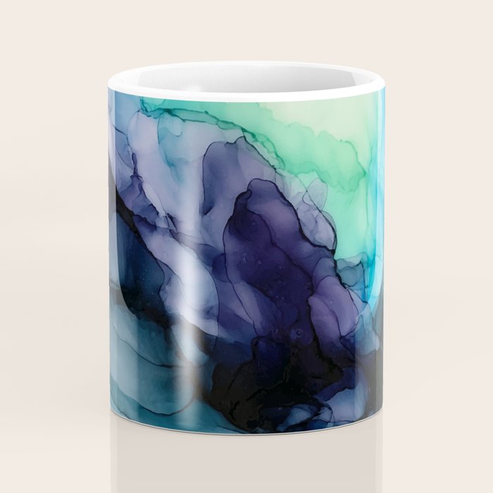 Sweet Pea Pastel Abstract Chaos | Calming Fluid Art Coffee Mug Gallery Image 4