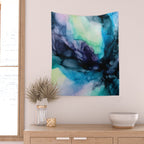 Sweet Pea Pastel Abstract Chaos | Calming Fluid Art Wall Tapestry Gallery Image 2