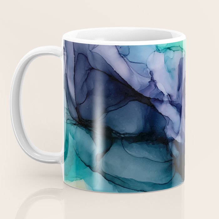 Sweet Pea Pastel Abstract Chaos | Calming Fluid Art Coffee Mug Gallery Image 3