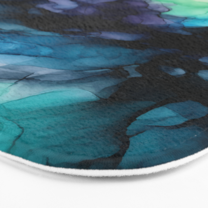 Sweet Pea Pastel Abstract Chaos | Calming Fluid Art Bath Mat Gallery Image 3