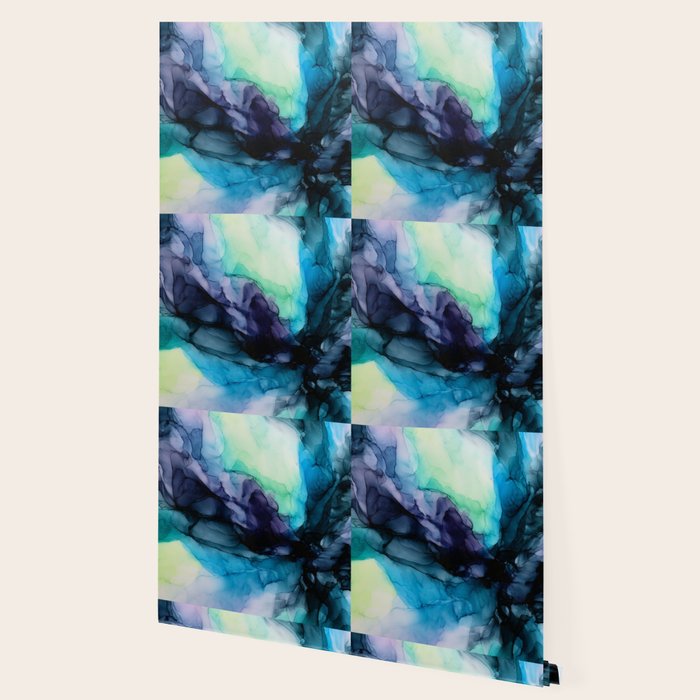 Sweet Pea Pastel Abstract Chaos | Calming Fluid Art Wallpaper Gallery Image 2
