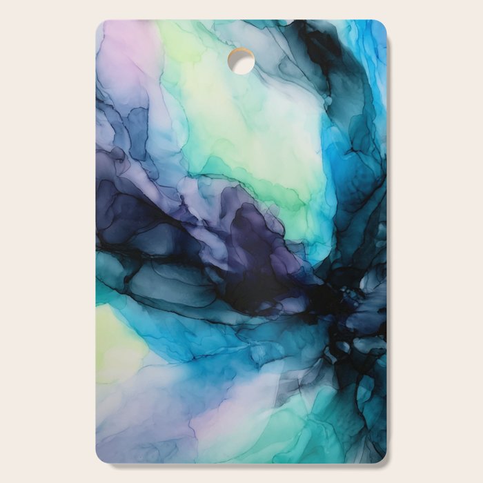 Sweet Pea Pastel Abstract Chaos | Calming Fluid Art Cutting Board Gallery Image 1