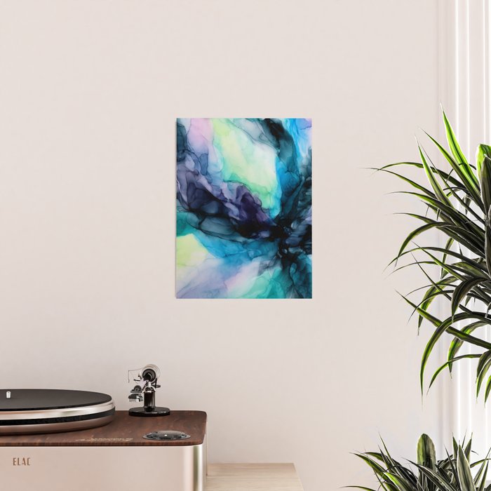 Sweet Pea Pastel Abstract Chaos | Calming Fluid Art Poster Gallery Image 2