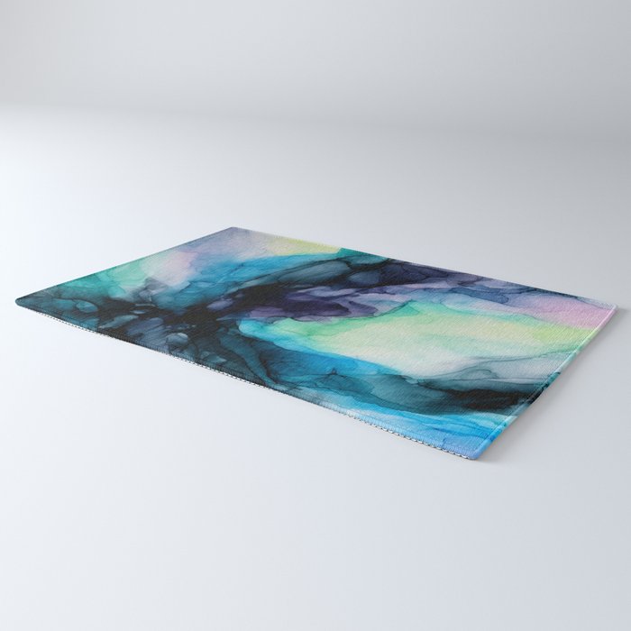 Sweet Pea Pastel Abstract Chaos | Calming Fluid Art Rug Gallery Image 3