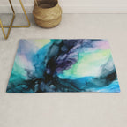 Sweet Pea Pastel Abstract Chaos | Calming Fluid Art Rug Gallery Image 1
