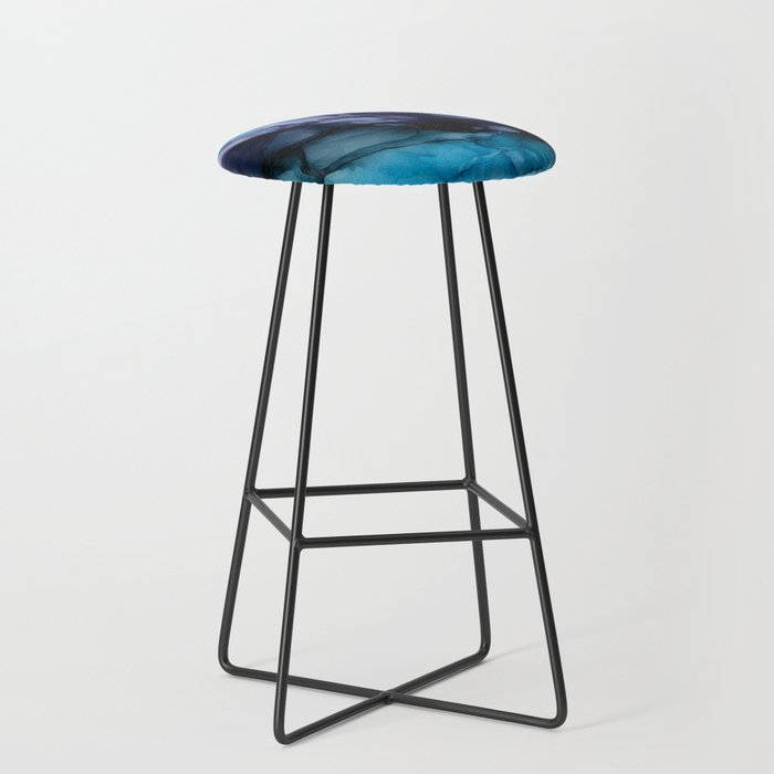 Sweet Pea Pastel Abstract Chaos | Calming Fluid Art Stool Gallery Image 1