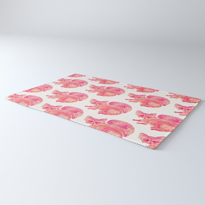 Watercolor Raccoon - Pink Palette Rug Gallery Image 3