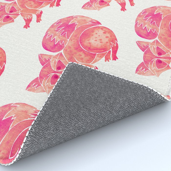 Watercolor Raccoon - Pink Palette Rug Gallery Image 4