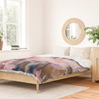 A Splash of Pink and Navy Flowery Art Duvet Cover Gallery Image 2