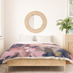 A Splash of Pink and Navy Flowery Art Duvet Cover Gallery Image 3