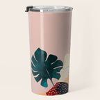 Sunday, Summer Swim Poolside Fashion, Bohemian Woman Sunbath Tan Bikini Monstera Tropical Travel Travel Mug Gallery Image 3