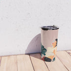 Sunday, Summer Swim Poolside Fashion, Bohemian Woman Sunbath Tan Bikini Monstera Tropical Travel Travel Mug Gallery Image 4