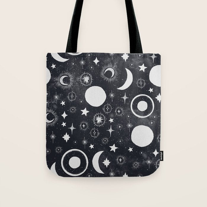 Celestial dark pattern DS Tote Bag Gallery Image 1