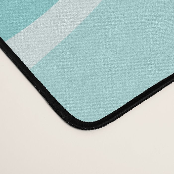 Modern Retro Liquid Swirl Abstract in Light Aqua Teal Blue Desk Mat Gallery Image 4