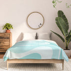 Modern Retro Liquid Swirl Abstract in Light Aqua Teal Blue Comforter Gallery Image 3