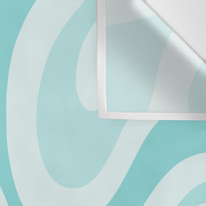 Modern Retro Liquid Swirl Abstract in Light Aqua Teal Blue Wall Tapestry Gallery Image 3