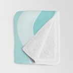 Modern Retro Liquid Swirl Abstract in Light Aqua Teal Blue Throw Blanket Gallery Image 3