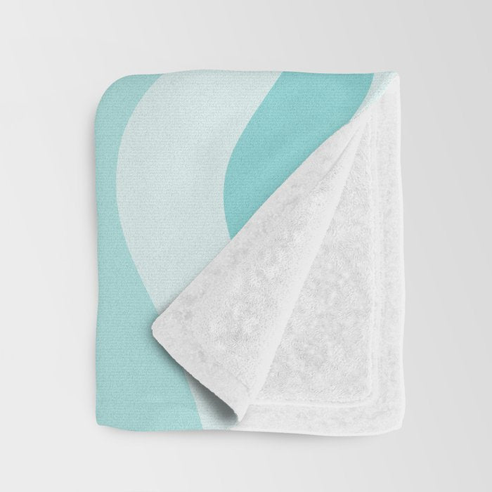 Modern Retro Liquid Swirl Abstract in Light Aqua Teal Blue Throw Blanket Gallery Image 3