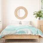 Modern Retro Liquid Swirl Abstract in Light Aqua Teal Blue Duvet Cover Gallery Image 3