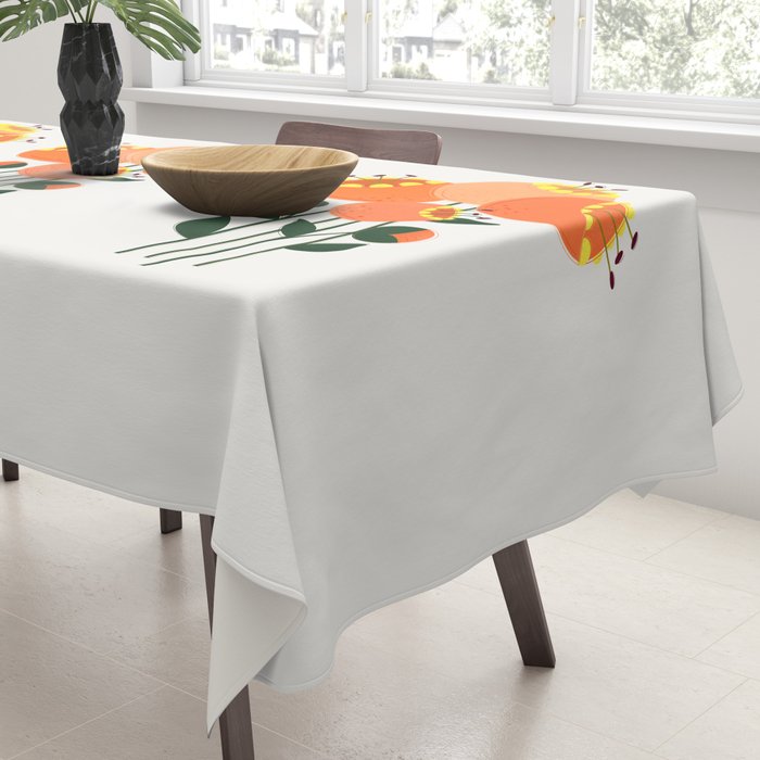 Orange Garden Flowers Tablecloth Gallery Image 3