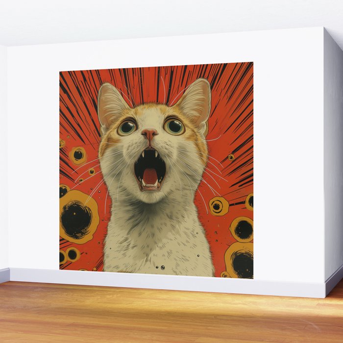 Shocked Cat I Wall Mural Gallery Image 2