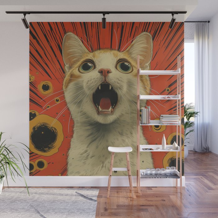 Shocked Cat I Wall Mural Gallery Image 1