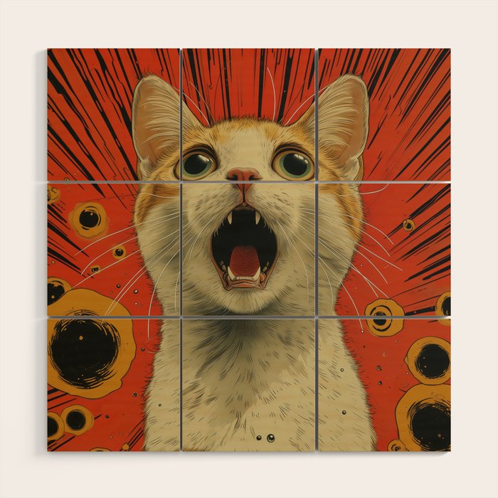 Shocked Cat I Wood Wall Art Gallery Image 1