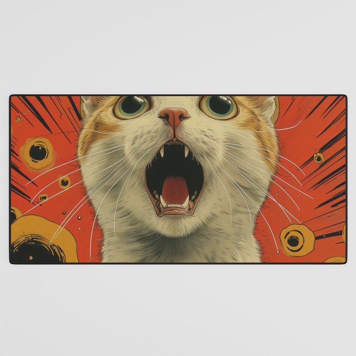 Shocked Cat I Desk Mat Gallery Image 3
