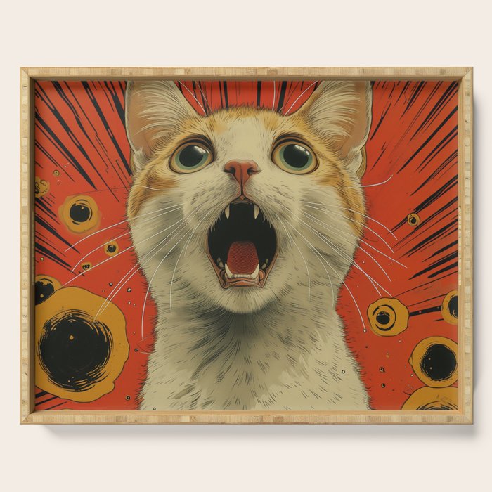 Shocked Cat I Serving Tray Gallery Image 1