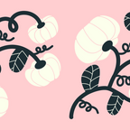 Retro Pumpkin Vines on Dusty Pink Coffee Mug Gallery Image 2