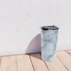 Light blue marble texture Travel Mug Gallery Image 4