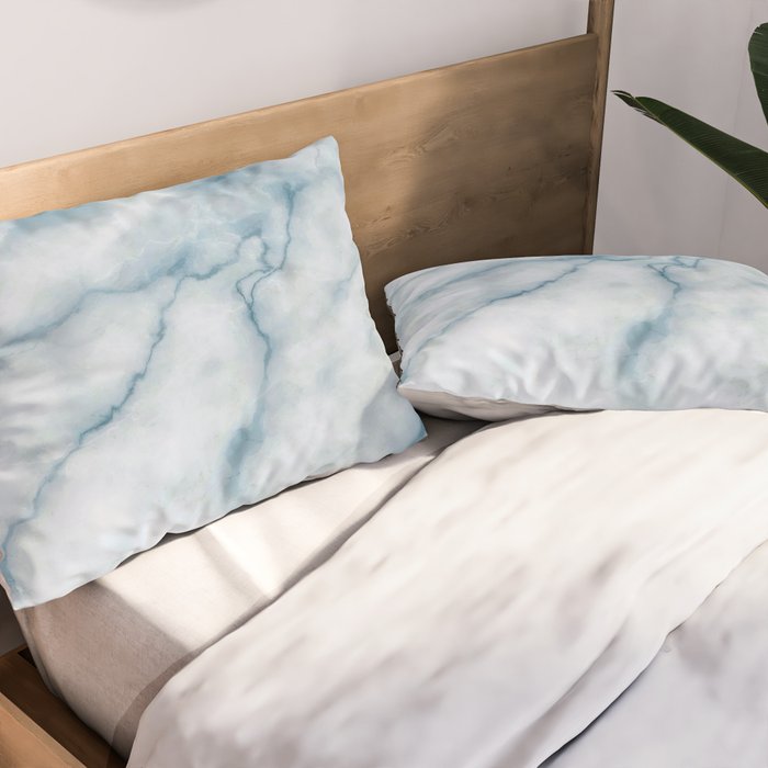Light blue marble texture Pillow Sham Gallery Image 2