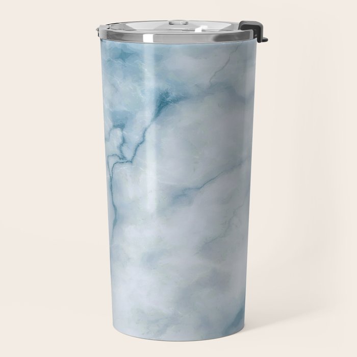 Light blue marble texture Travel Mug Gallery Image 2