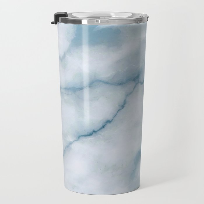 Light blue marble texture Travel Mug Gallery Image 3