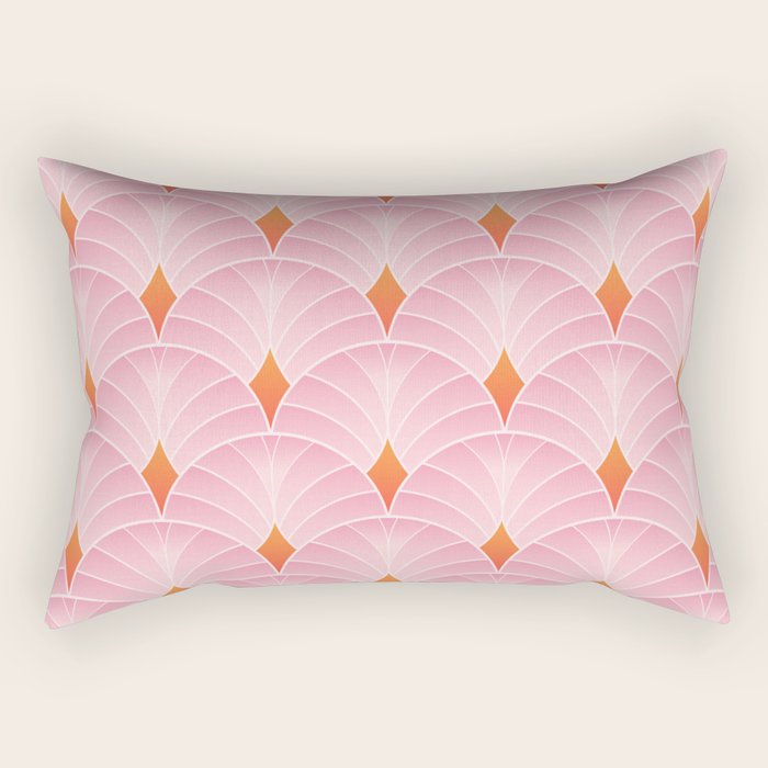 Diamonds & Petals: The Peach Edition Rectangular Pillow Gallery Image 1