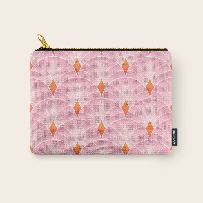 Diamonds & Petals: The Peach Edition Carry All Pouch Gallery Image 1
