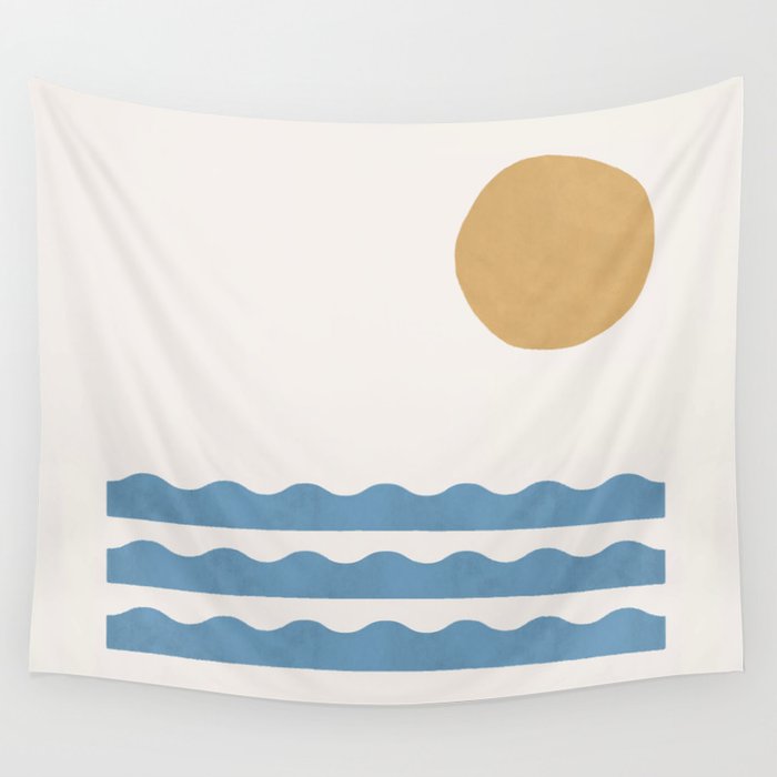 Sun Wave - Seascape Abstract  Wall Tapestry Gallery Image 4