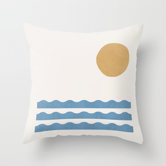 Sun Wave - Seascape Abstract  Throw Pillow Gallery Image 6