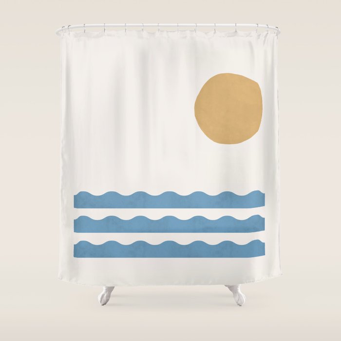 Sun Wave - Seascape Abstract  Shower Curtain