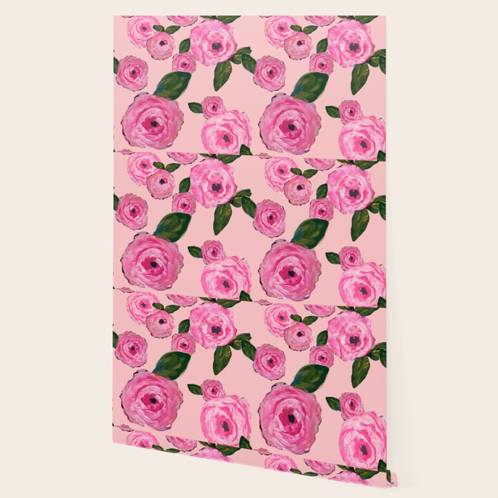 Pink Peonies on Blush Wallpaper Gallery Image 2