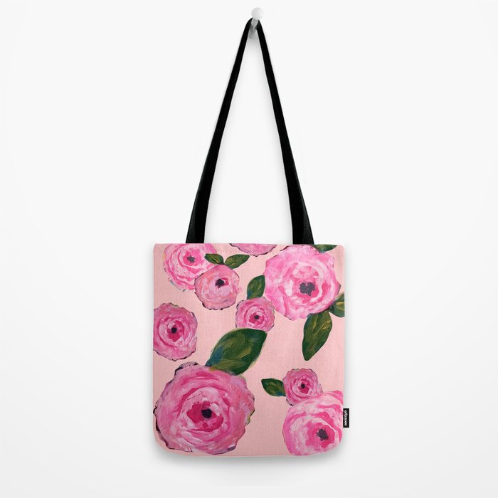 Pink Peonies on Blush Tote Bag Gallery Image 2